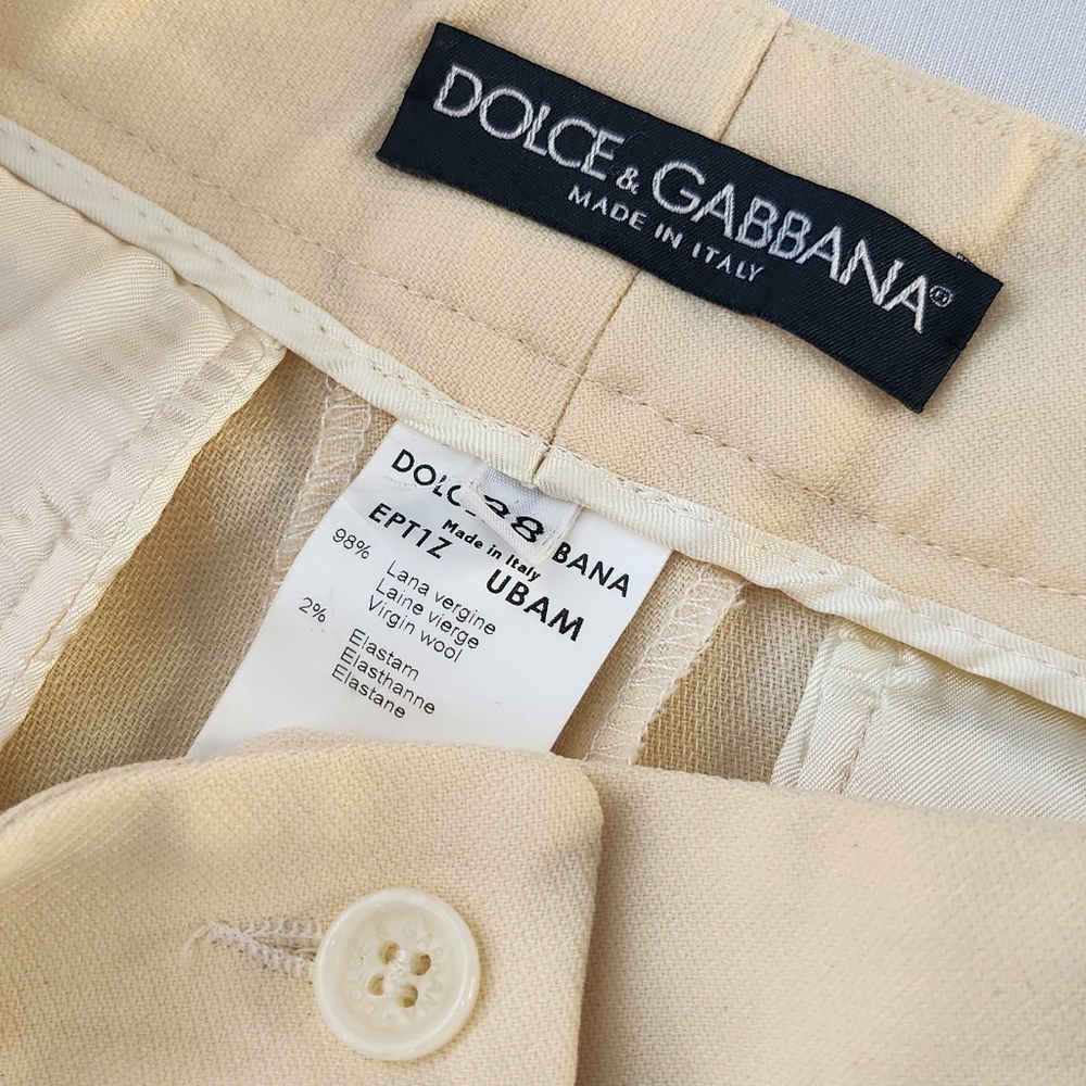 Vintage Dolce & Gabbana Beige Wool Pants - Size 2 USA (38 IT)